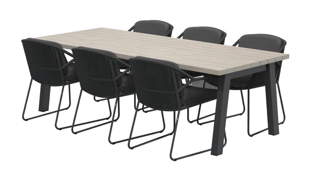 4seasons outdoor accor dining antracite tuinset