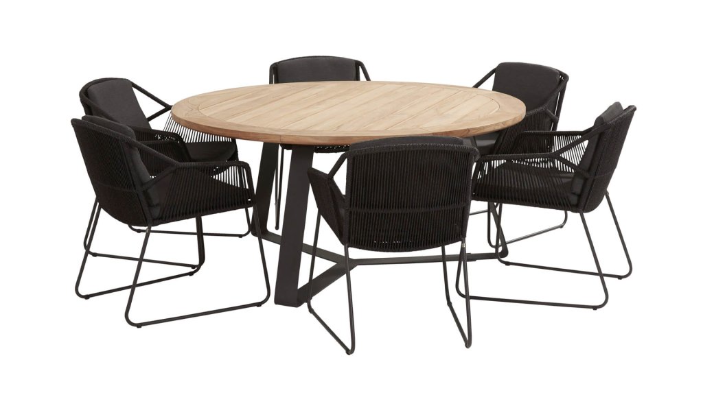 4seasons outdoor accor dining antracite tuinset