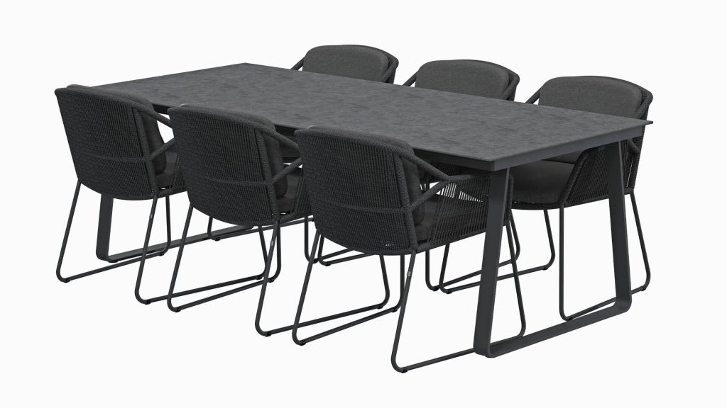 4seasons outdoor accor dining antracite tuinset