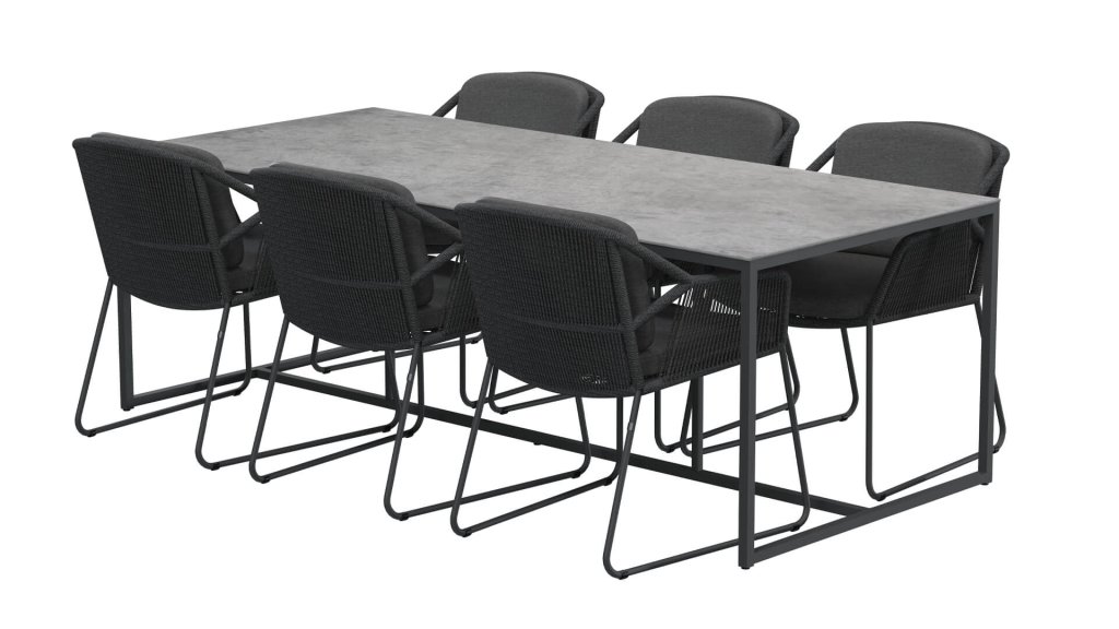 4seasons outdoor accor dining antracite tuinset