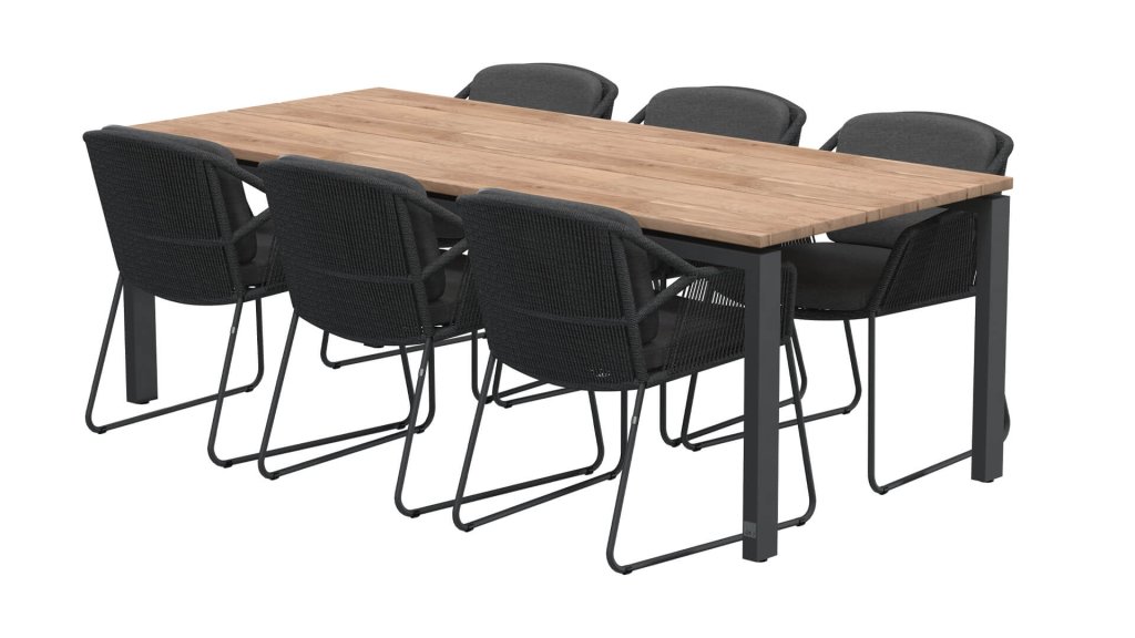 4seasons outdoor accor dining antracite tuinset