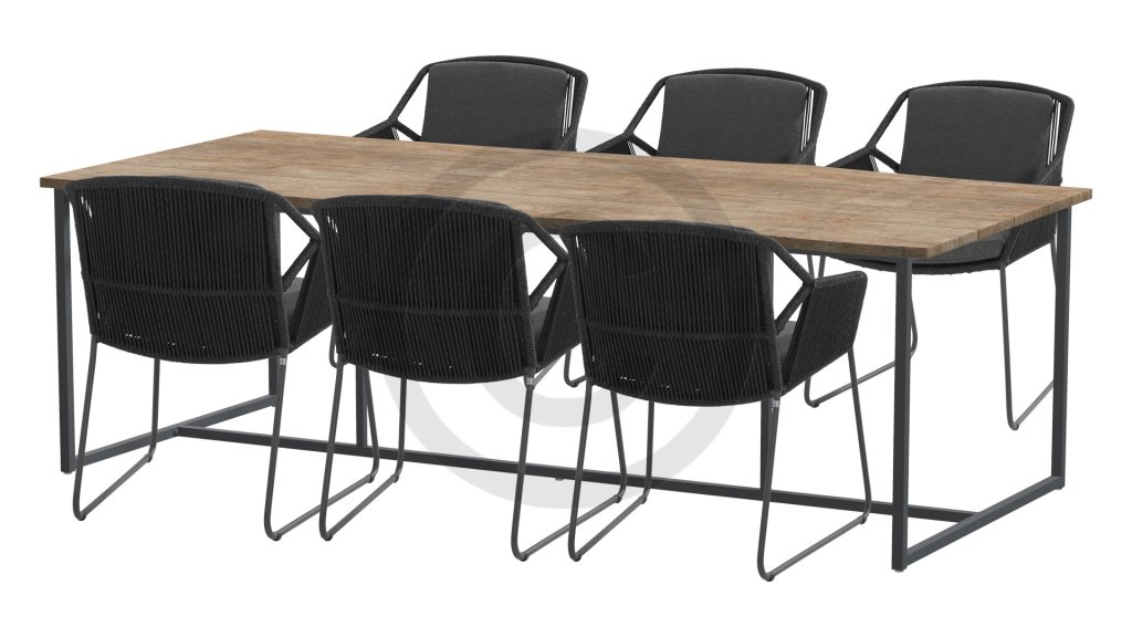 4seasons outdoor accor dining antracite tuinset