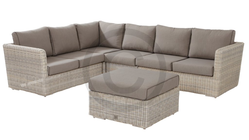 4 seasons outdoor elite loungeset met centerdeel en voetenbank