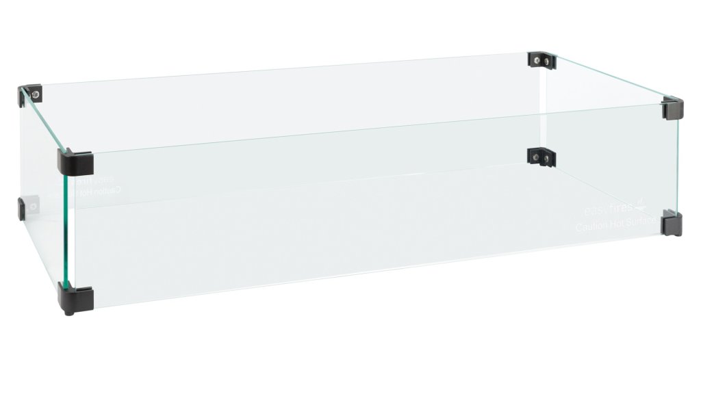 Easyfires Glasset Rechthoek Zwart