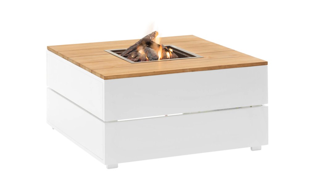 cosifires cosipure vuurtafel white teak 100cm 