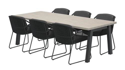 4seasons outdoor accor dining antracite tuinset