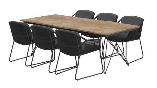 4seasons outdoor accor dining antracite tuinset