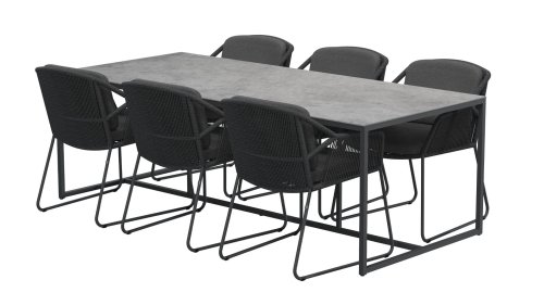 4seasons outdoor accor dining antracite tuinset