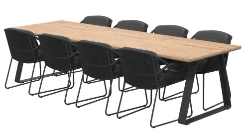 4seasons outdoor accor dining antracite tuinset basso 300cm