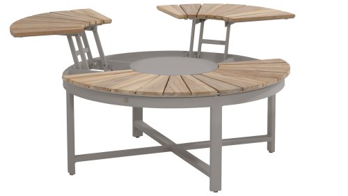 4 Seasons Outdoor Forio verstelbare Salontafel Ø Smoke Grey
