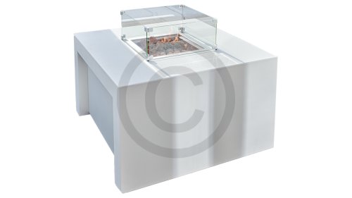 sky vierkant vuurtafel easy fires aluminium white